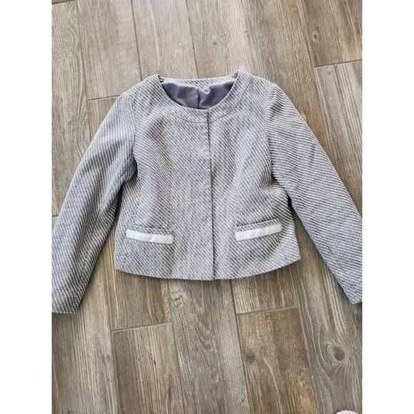 Calvin Klein Jackets Coats Calvin Klein Gray And White Tweed